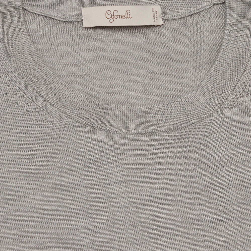 Pull fin gris en soie - Image 3