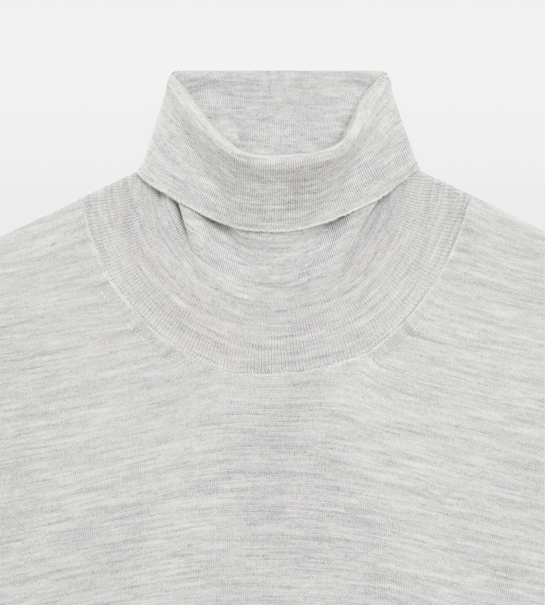 Pull col roulé gris en laine, cachemire & soie - Image 3