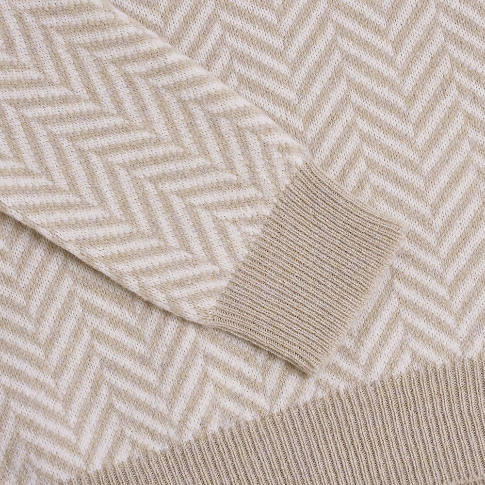 Pull en laine zig zag beige - Image 3