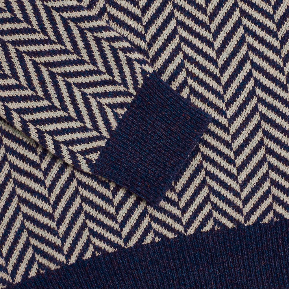 Pull en laine zig zag bleu - Image 3
