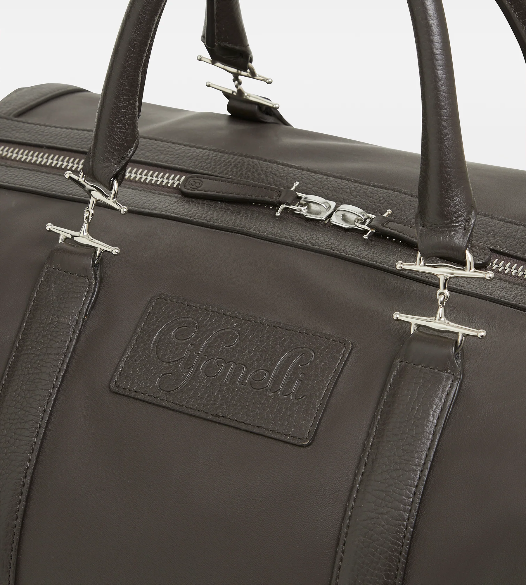 Sac de voyage en cuir marron - Image 3