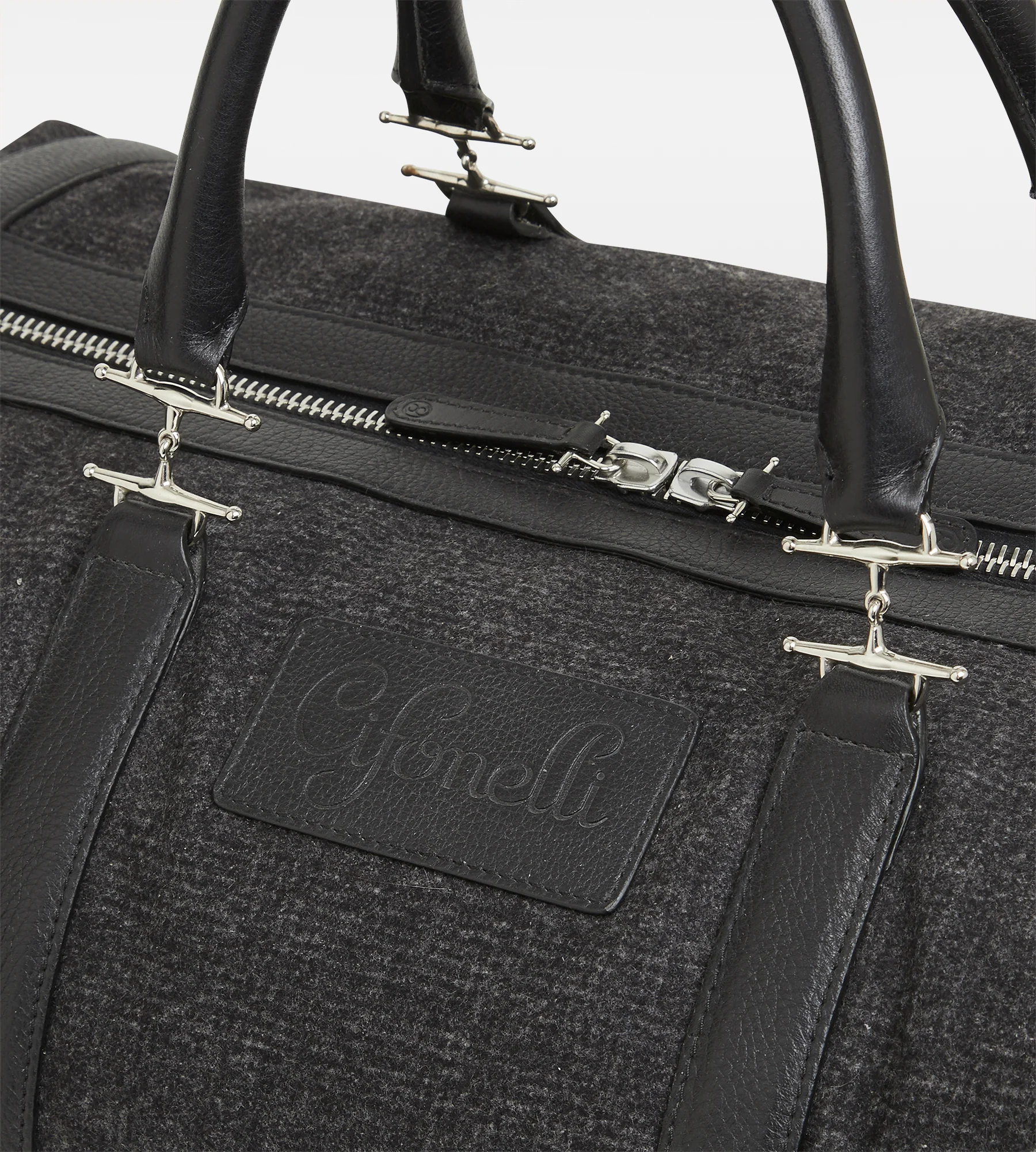Sac de voyage en fanelle de laine noir - Image 3