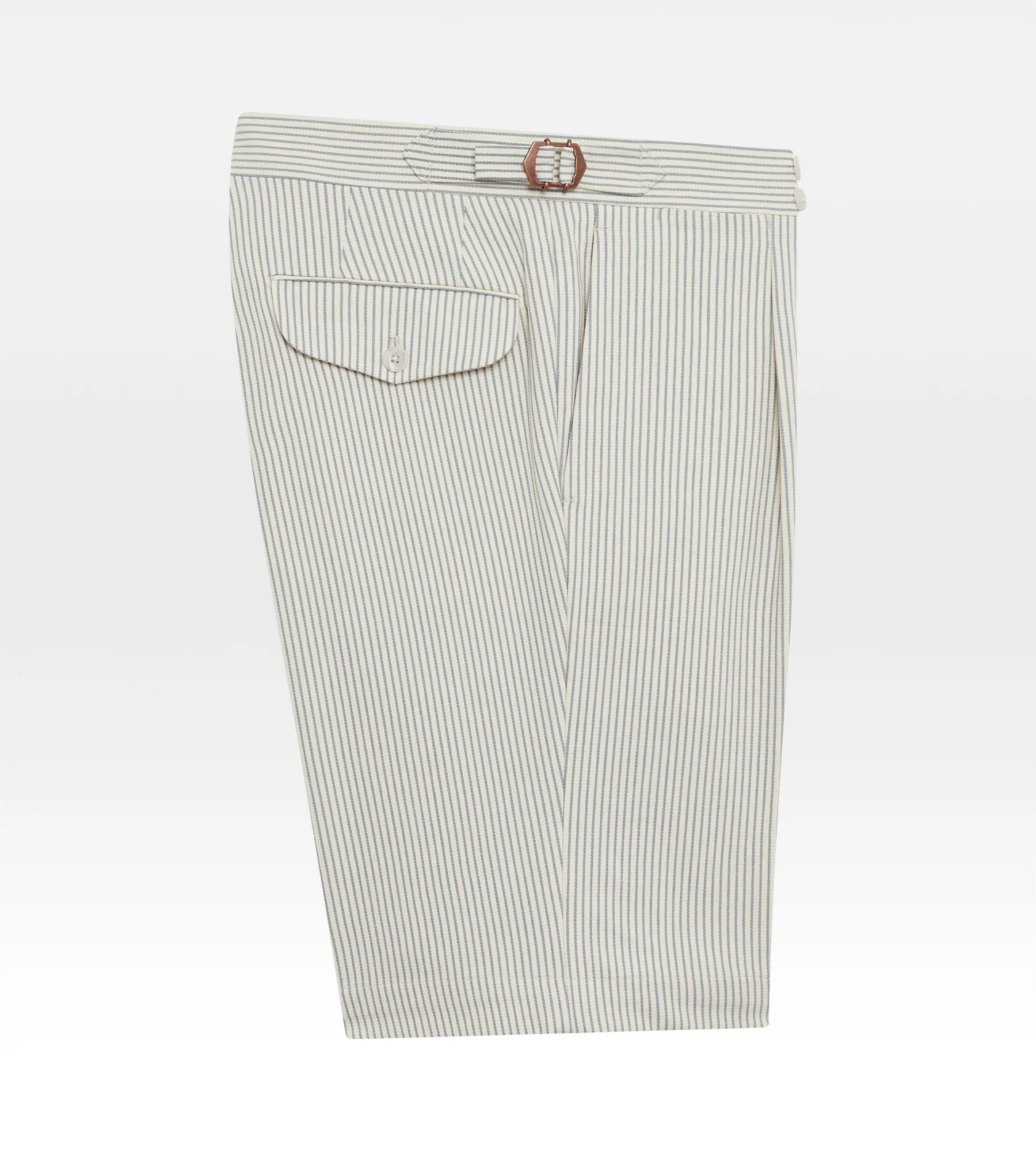 Short en coton rayé gris & blanc - Image 3