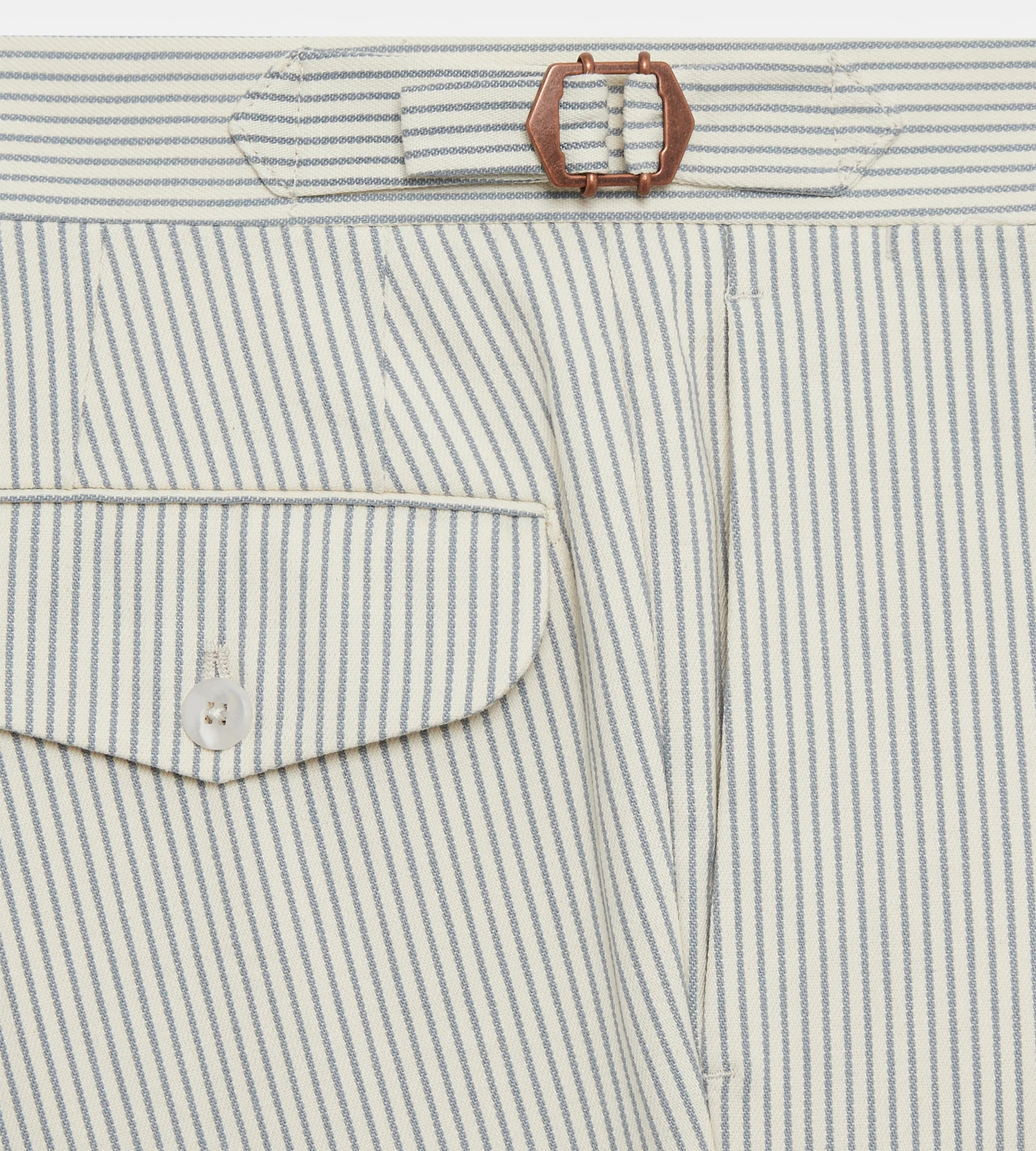 Short en coton rayé gris & blanc - Image 4