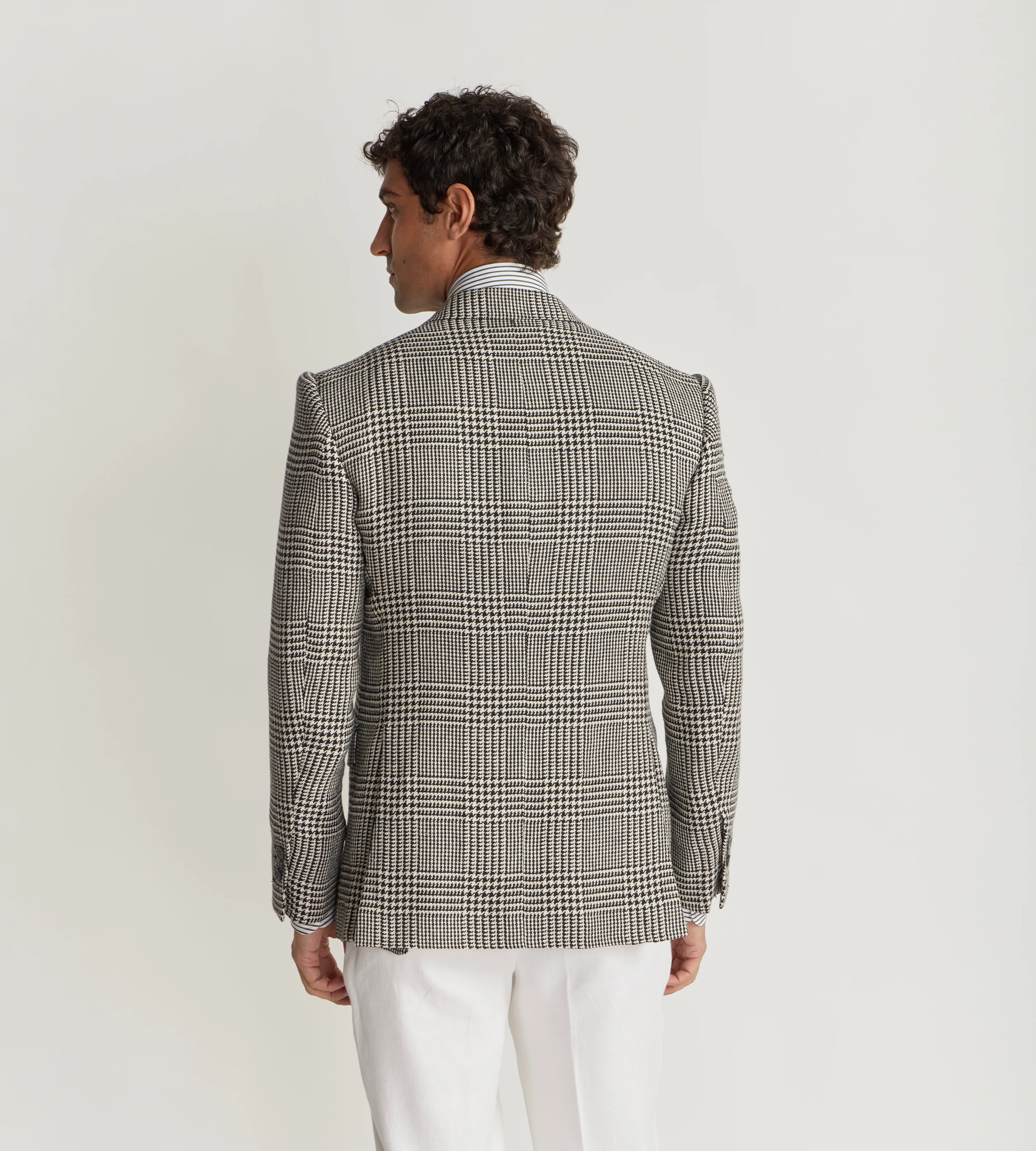 Veste à carreaux en lin, coton et soie - Image 3