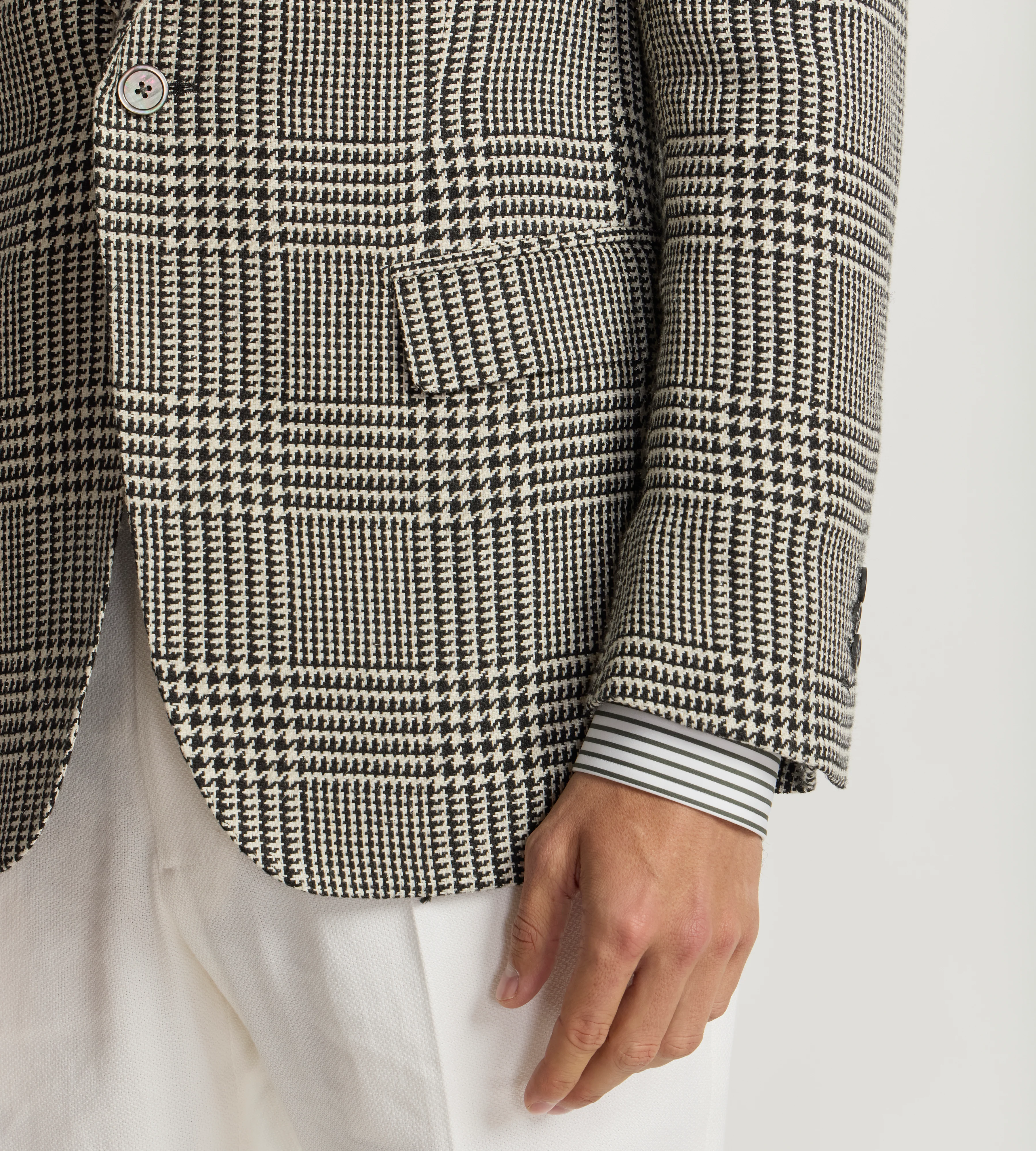 Veste à carreaux en lin, coton et soie - Image 6