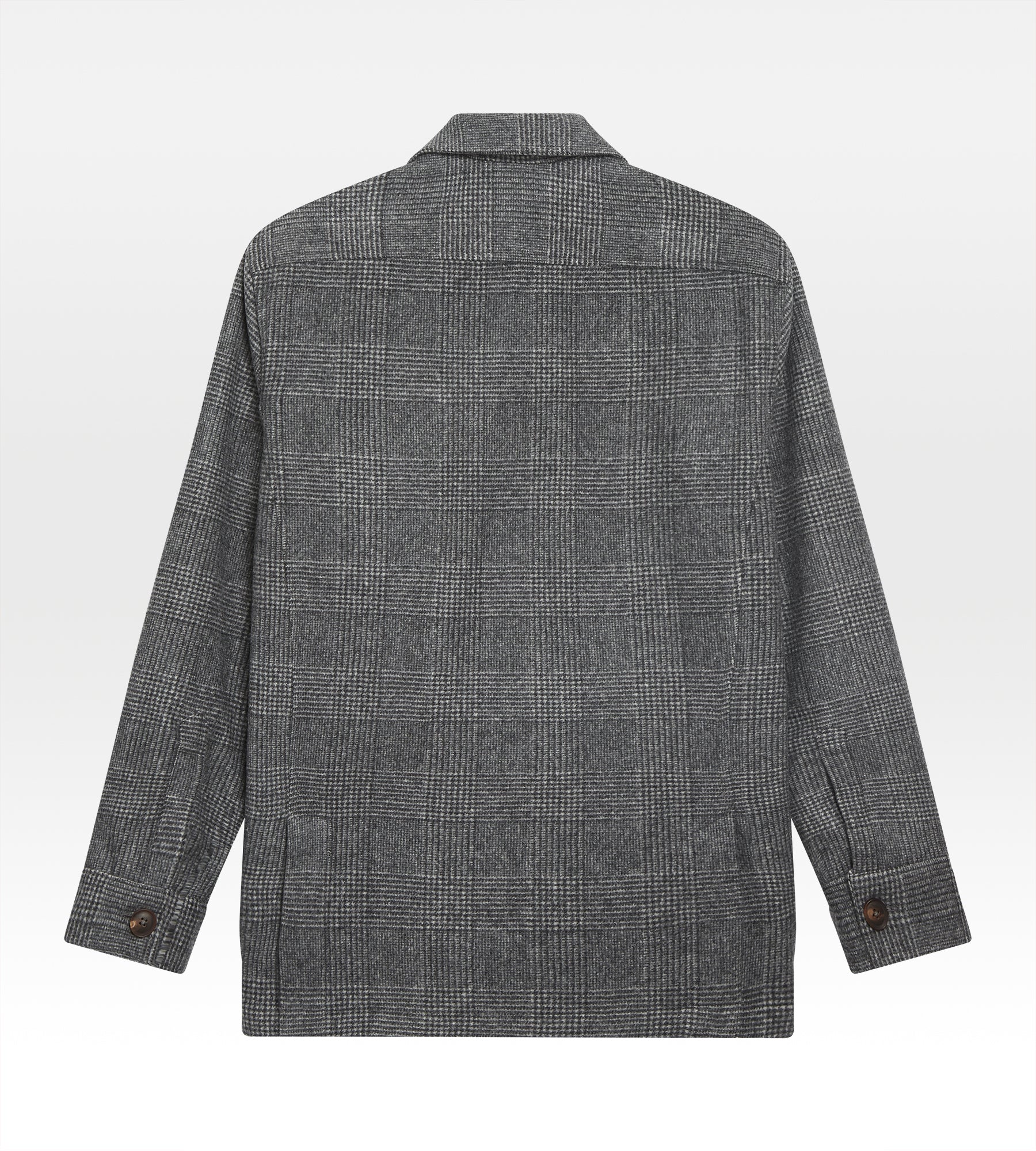 Sur-chemise en laine grise motif Prince-de-Galles - Image 7