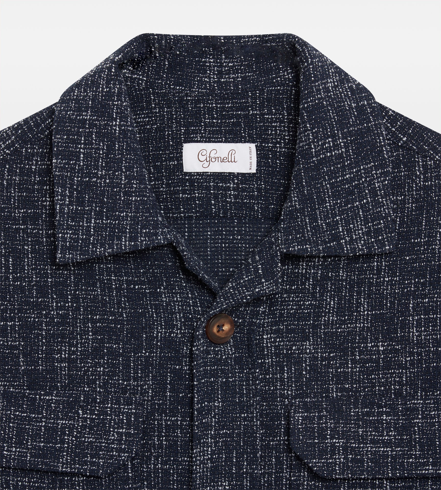 Sur-chemise en laine & coton bleu - Image 4