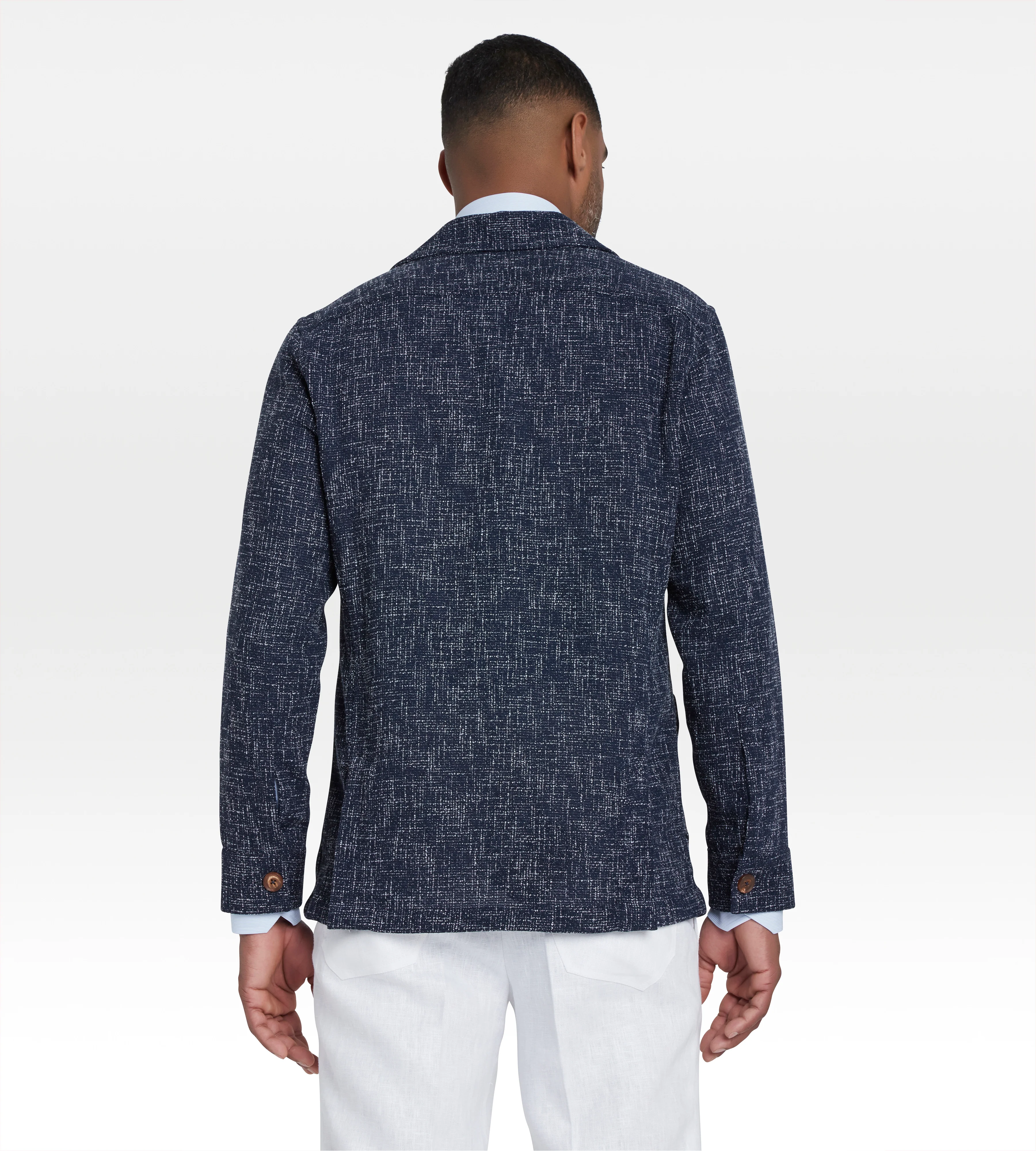Sur-chemise en laine & coton bleu - Image 6