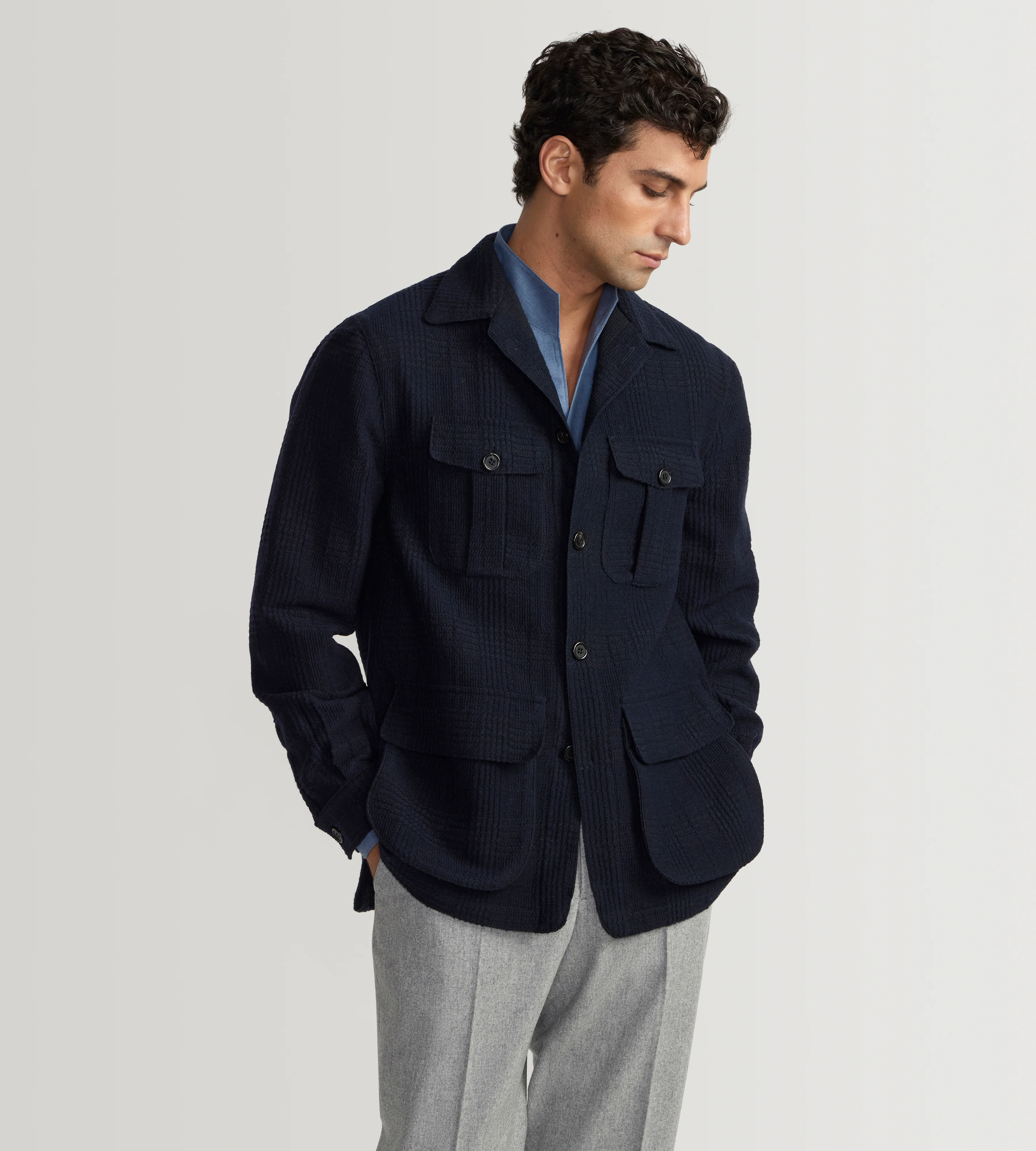 Veste Teba Safari en laine et coton - Image 3