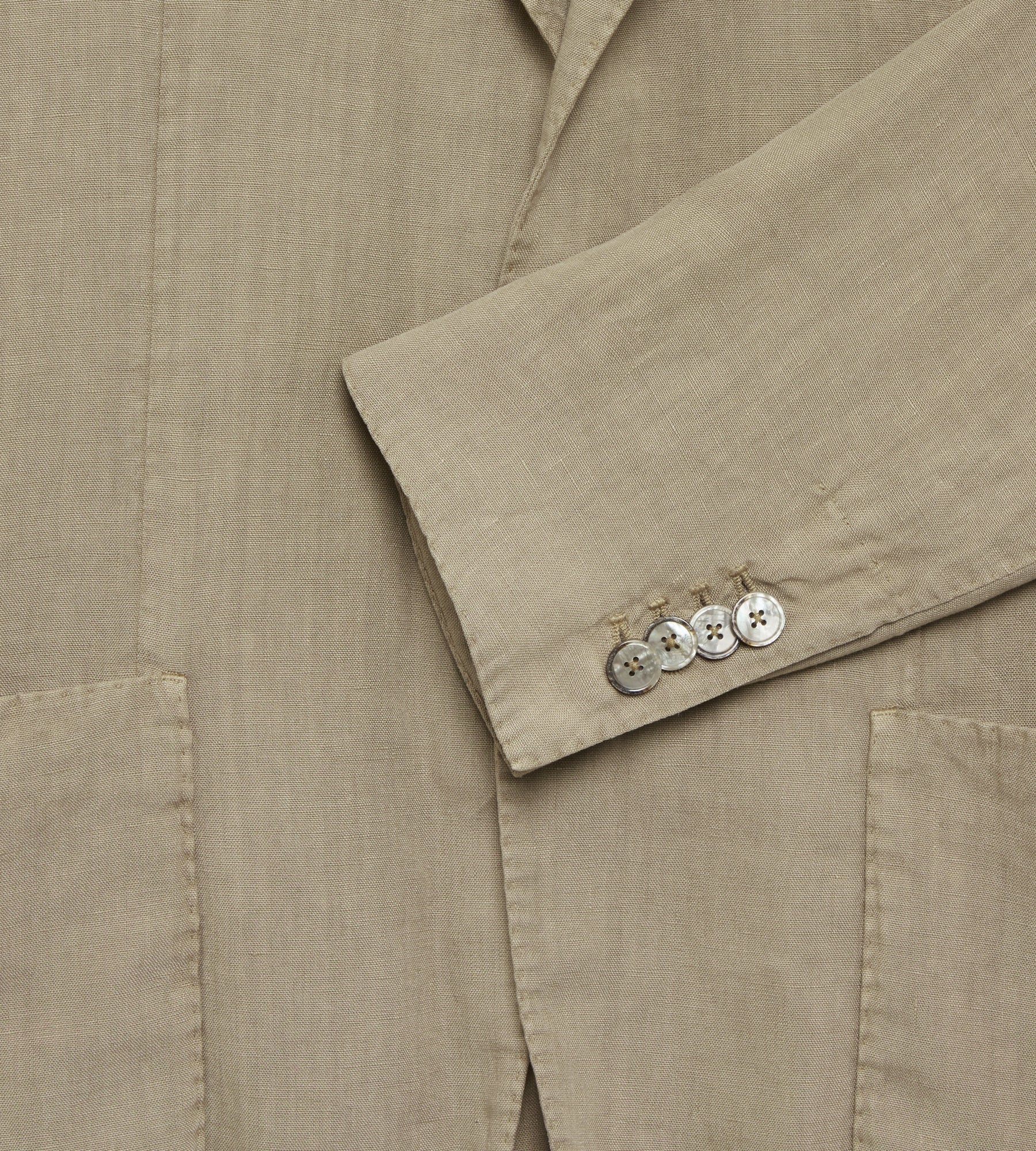Veste déstructurée beige en lin - Image 3