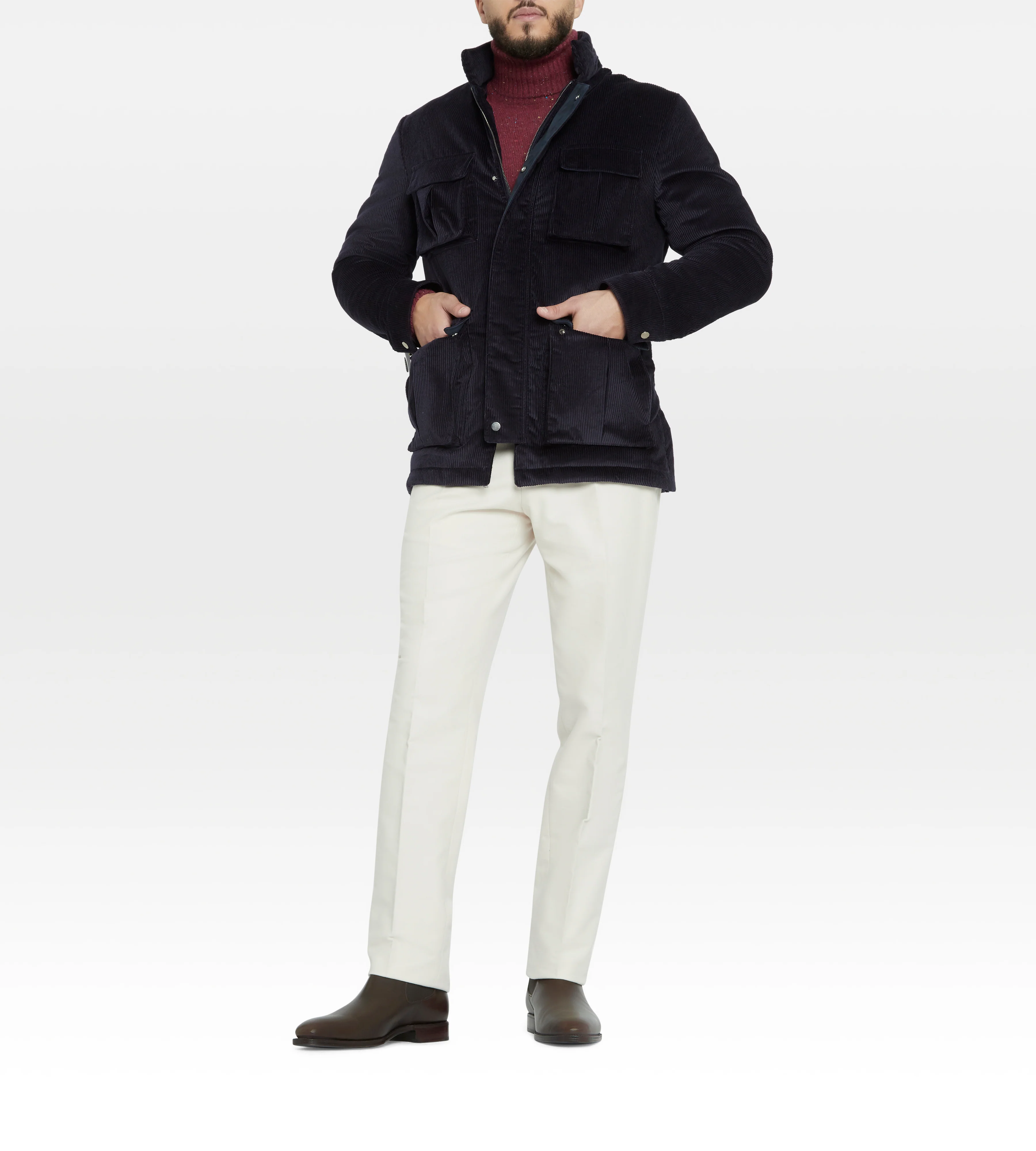 Veste en velours côtelé bleu marine - Image 10