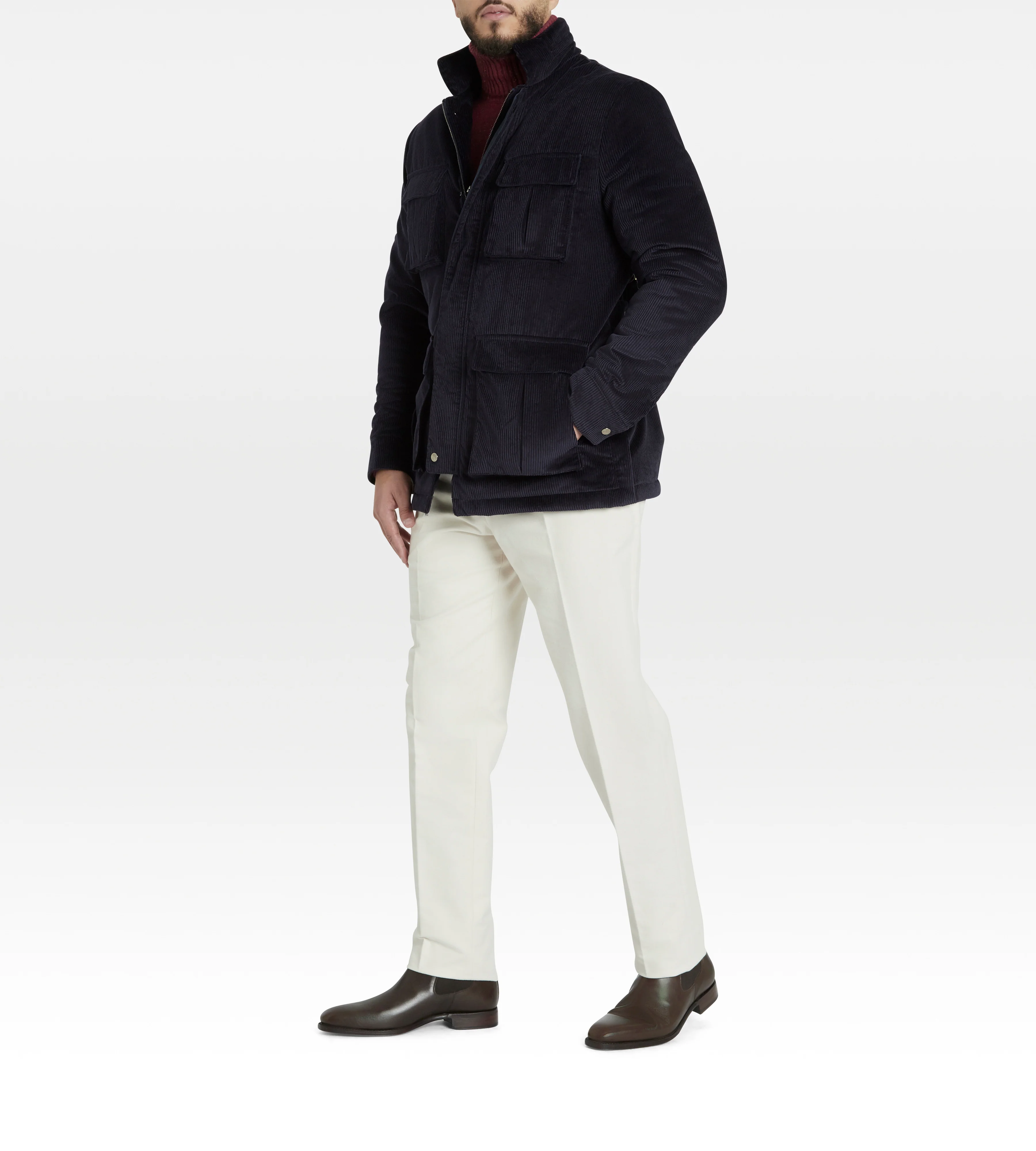 Veste en velours côtelé bleu marine - Image 11