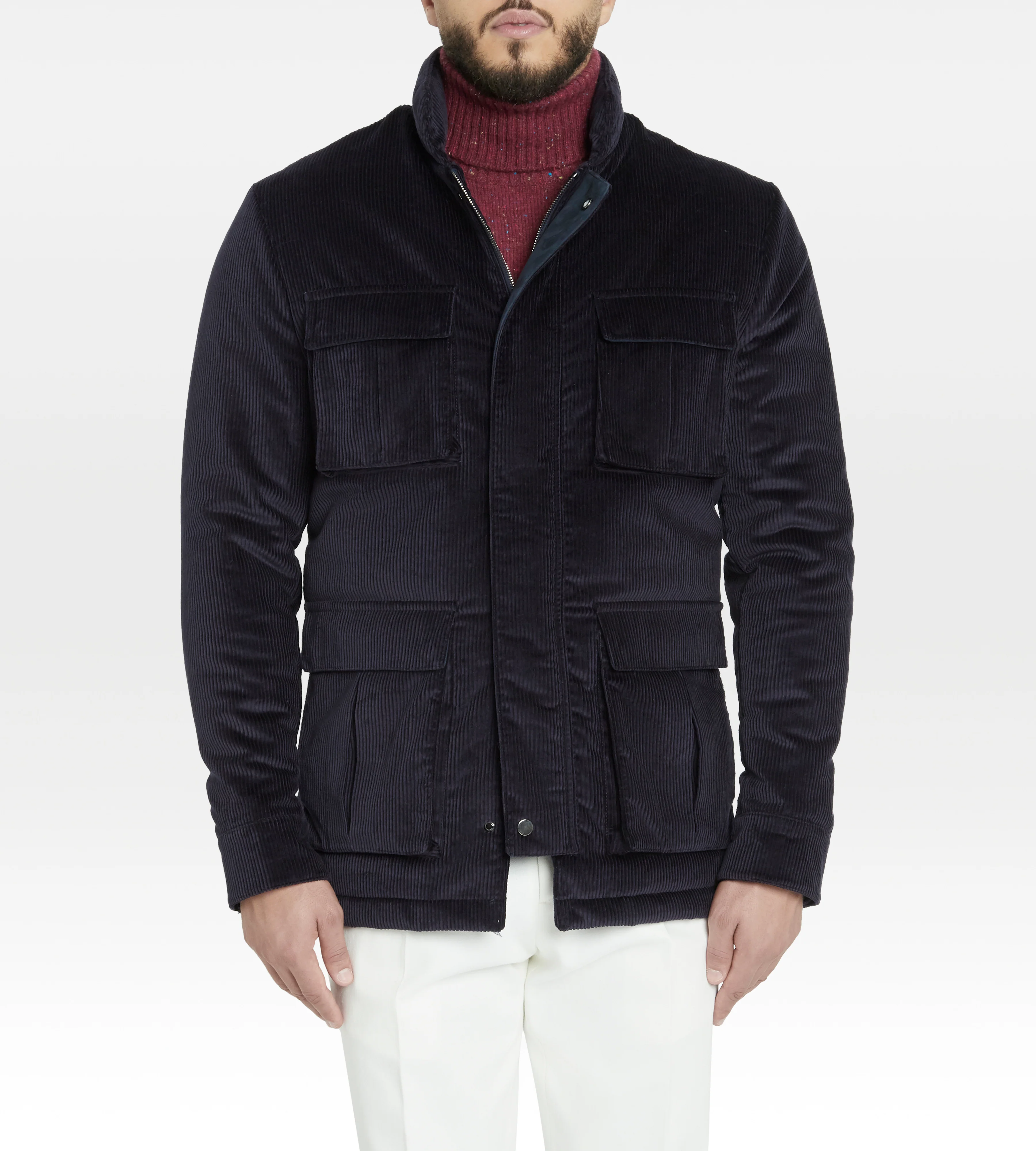 Veste en velours côtelé bleu marine - Image 2