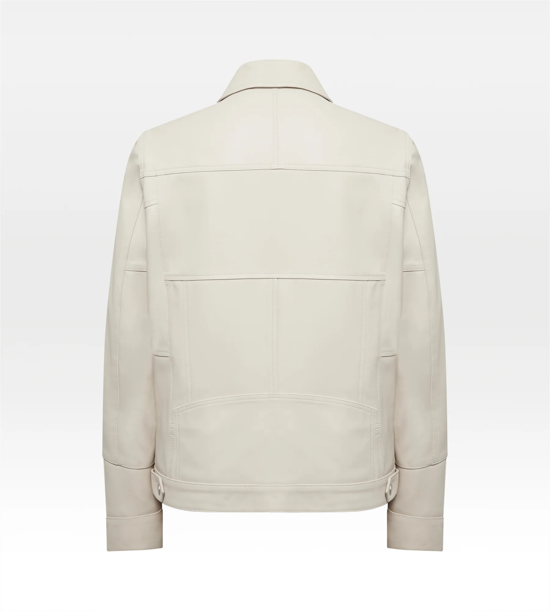 Veste en cuir beige - Image 4