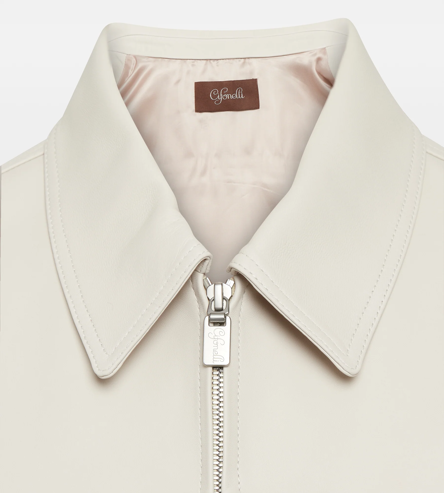 Veste en cuir beige - Image 7