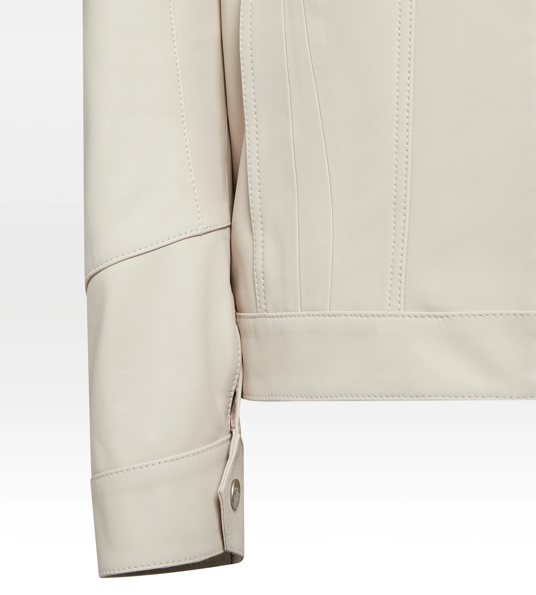 Veste en cuir beige - Image 8