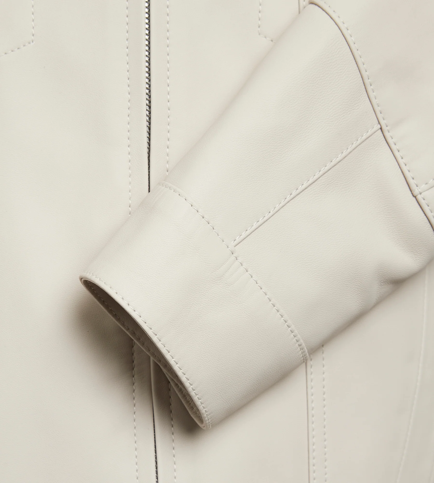 Veste en cuir beige - Image 9