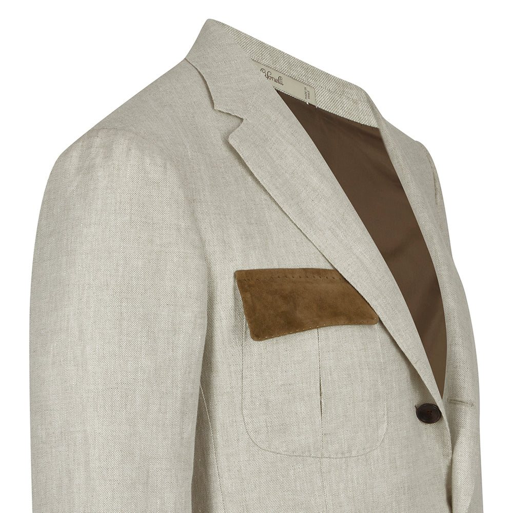 Veste Lorenzo beige en lin - Image 3