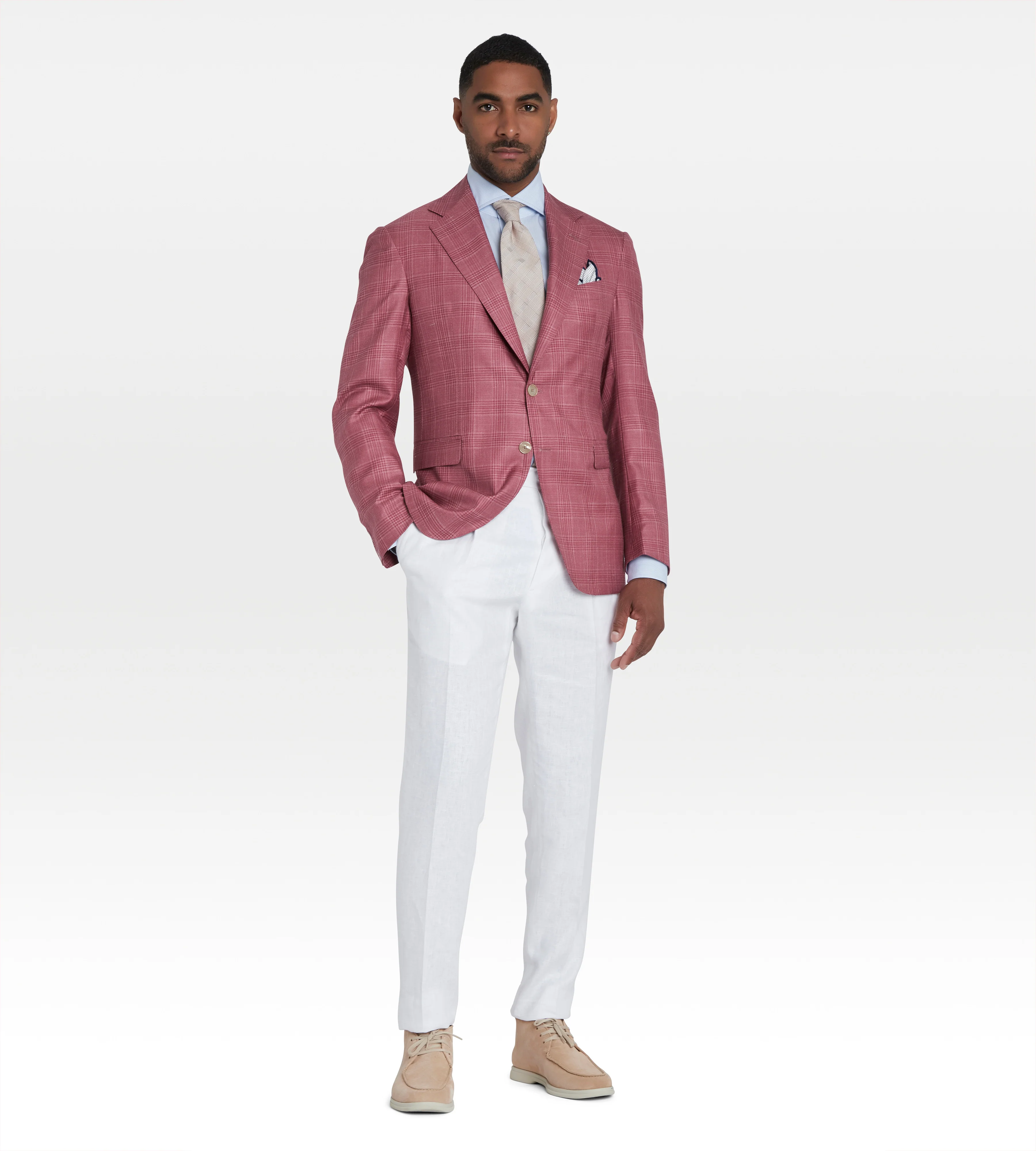 Veste en cachemire, soie et lin à motif Prince-de-Galles - Image 3