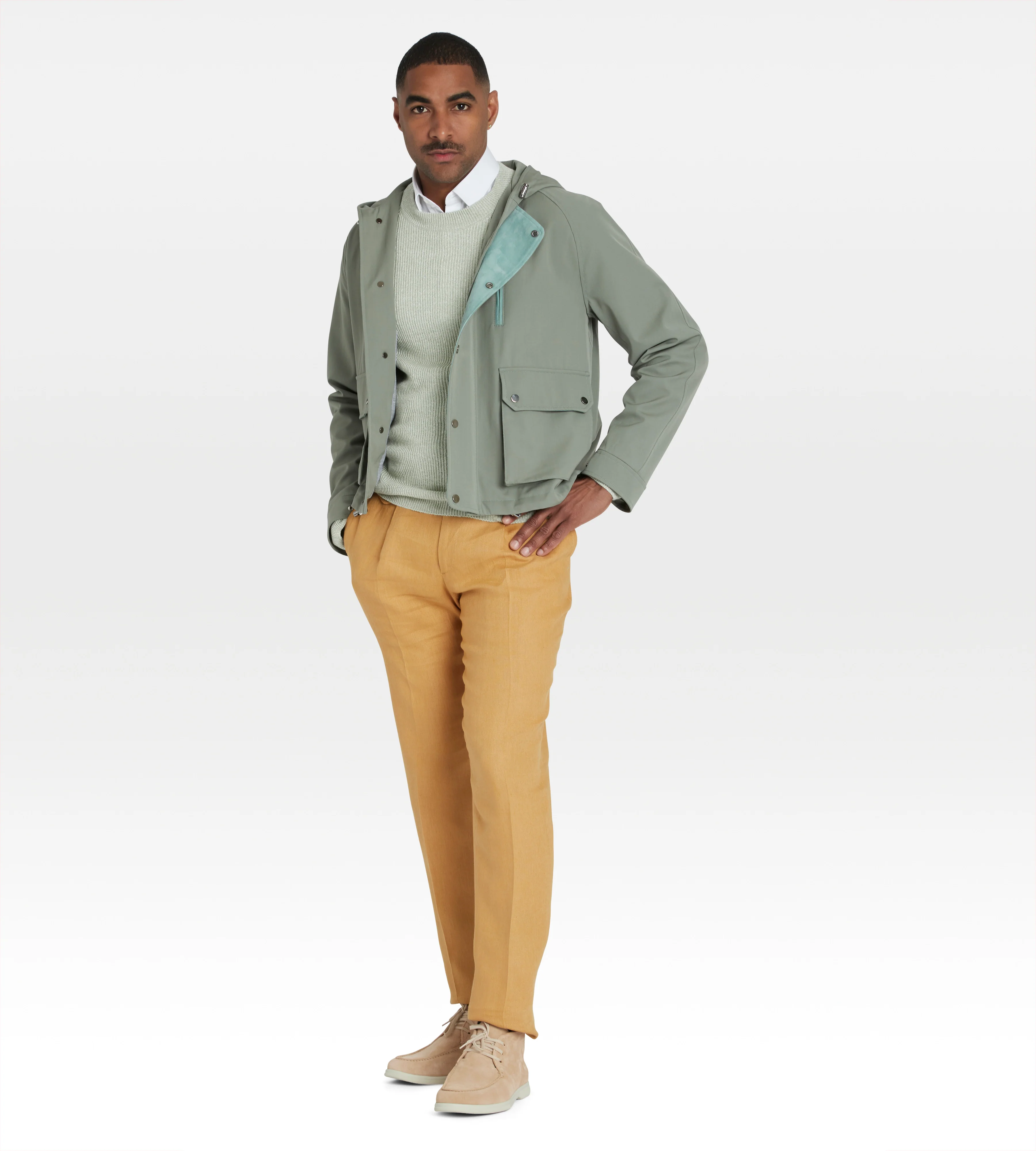 Blouson vert à capuche - Image 2