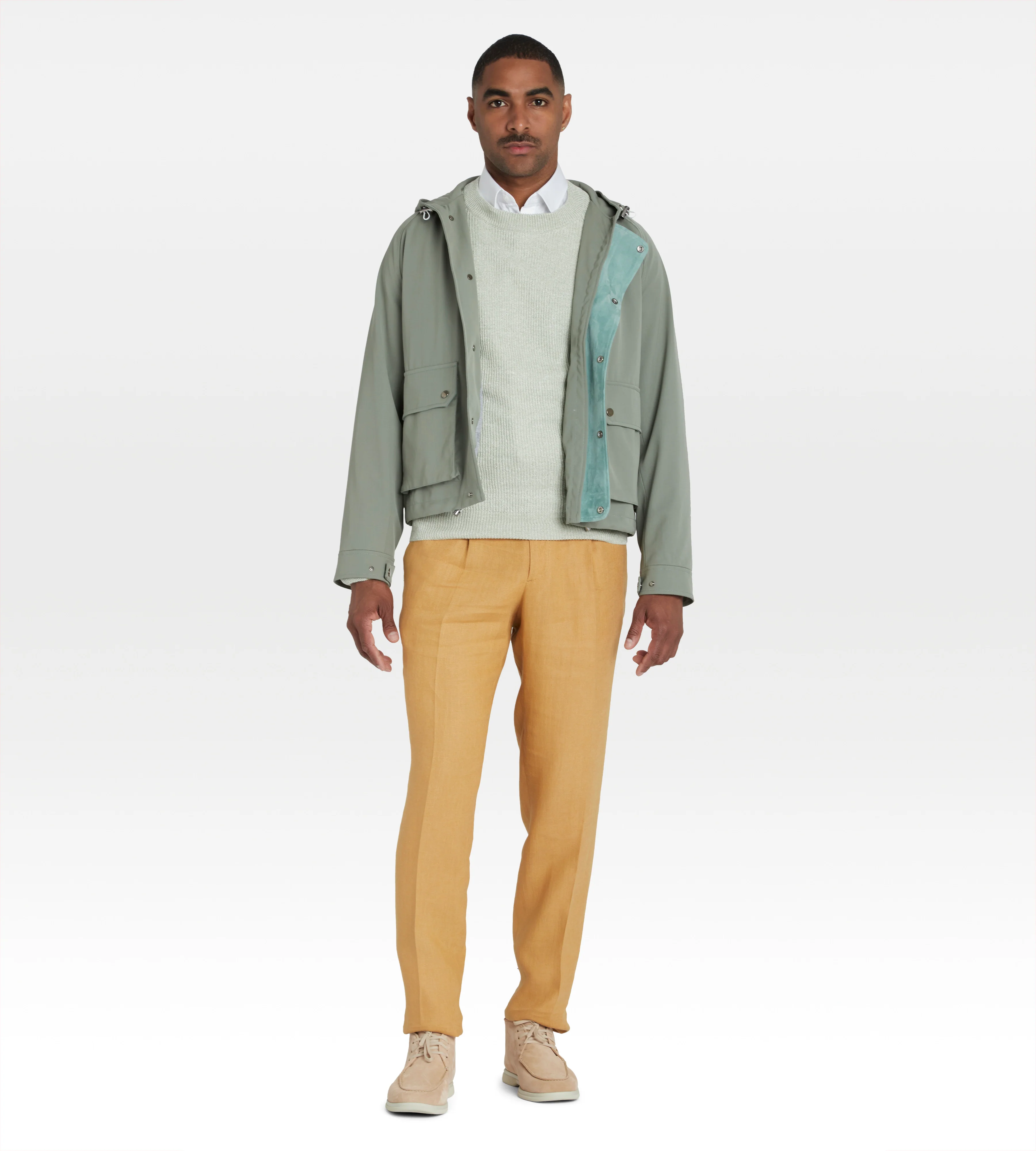 Blouson vert à capuche - Image 4