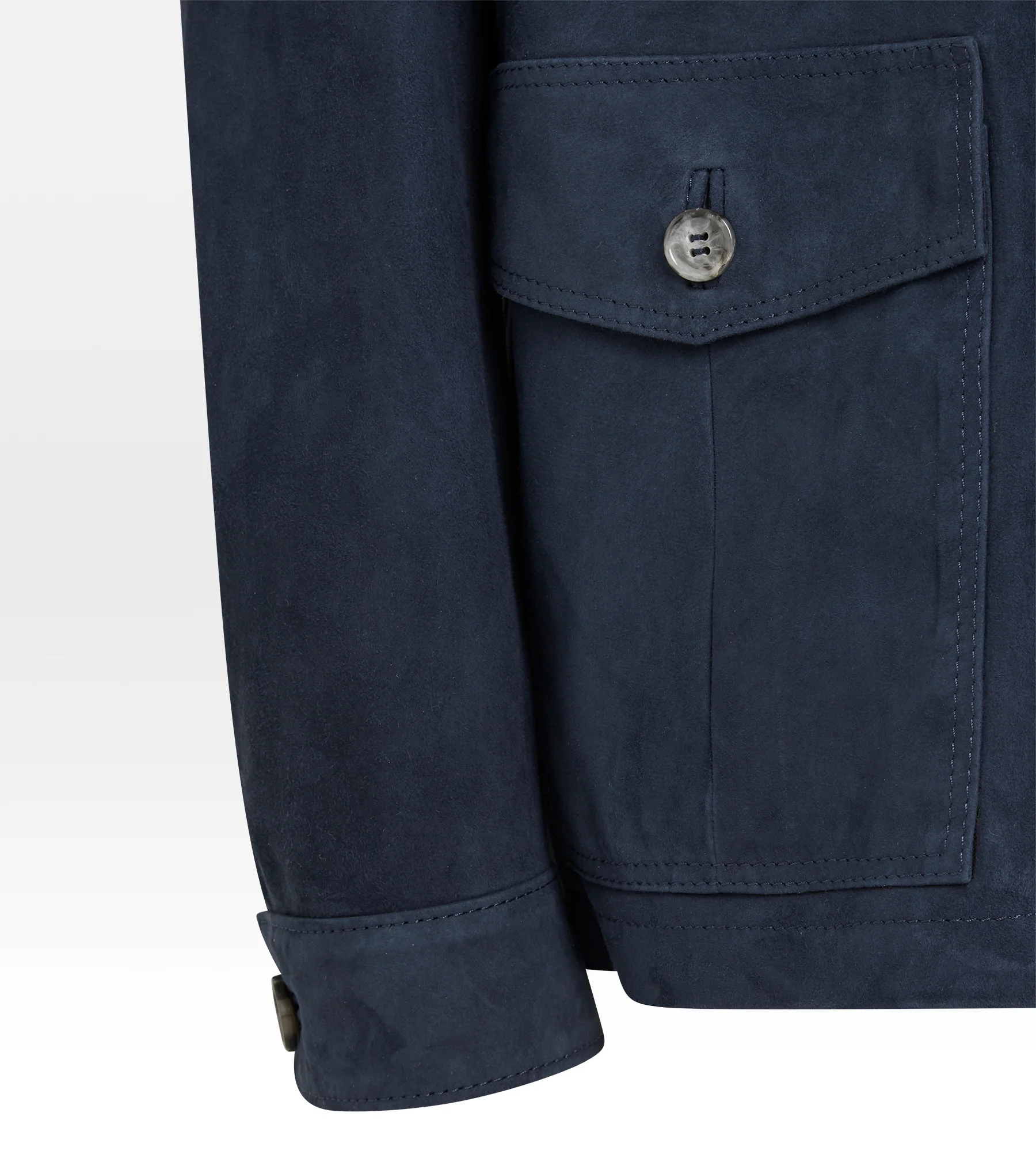 Veste saharienne en daim bleu - Image 7